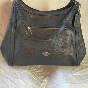 Coach Kristy Black Pebbled Leather Shoulder Bag